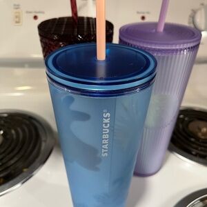 Starbucks Vibrant Blue Tumbler with Straw